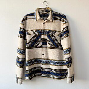 SCOTCH & SODA Wool-Blend Patterned Shirt Jacket – XL